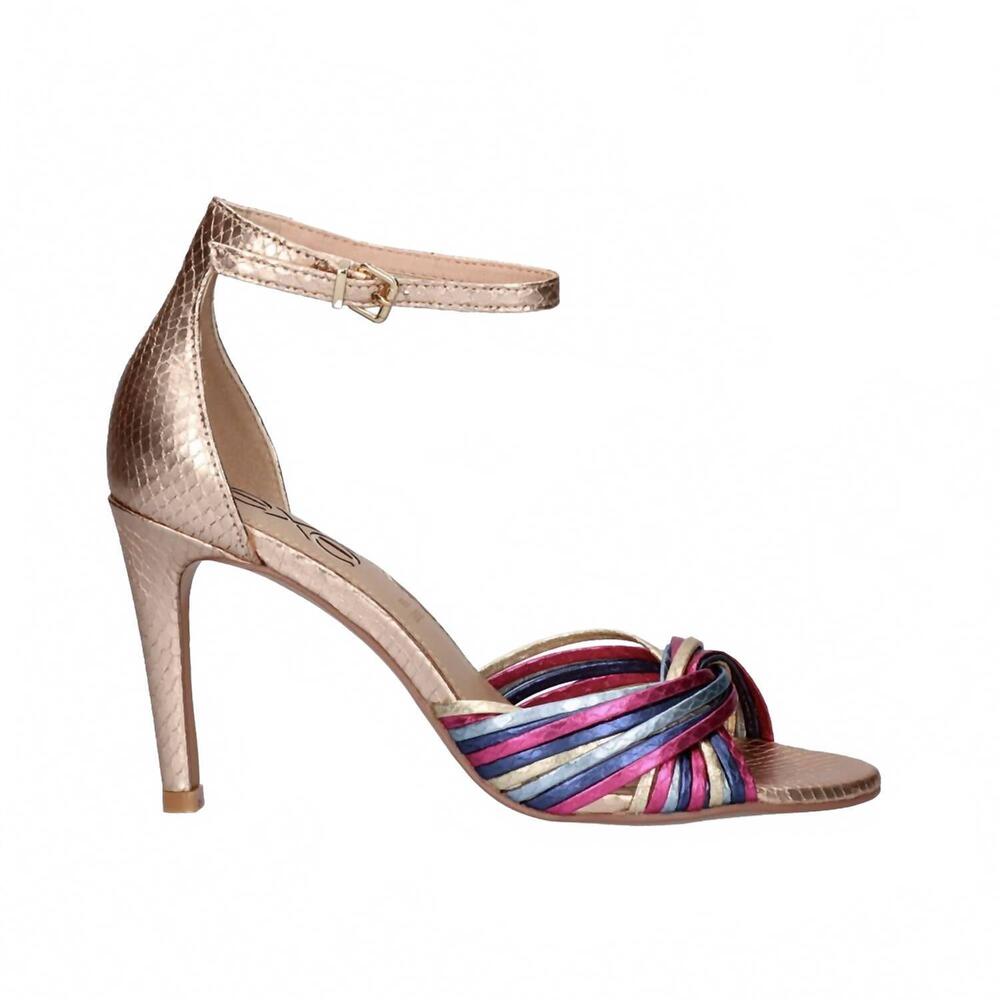 NEW EXE women's colored heel sandal in multicolor